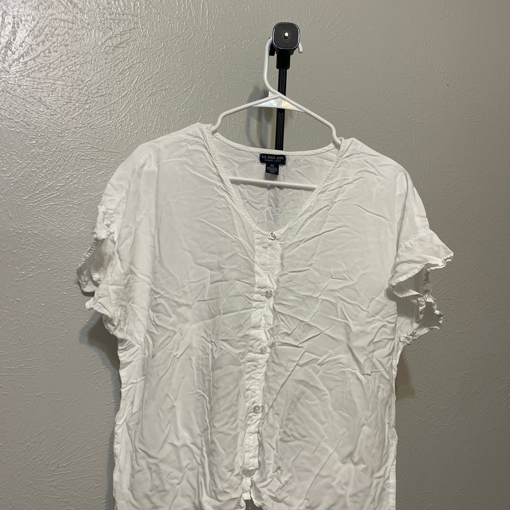 U.S. Polo Assn. Women's White Button-Down Shirt